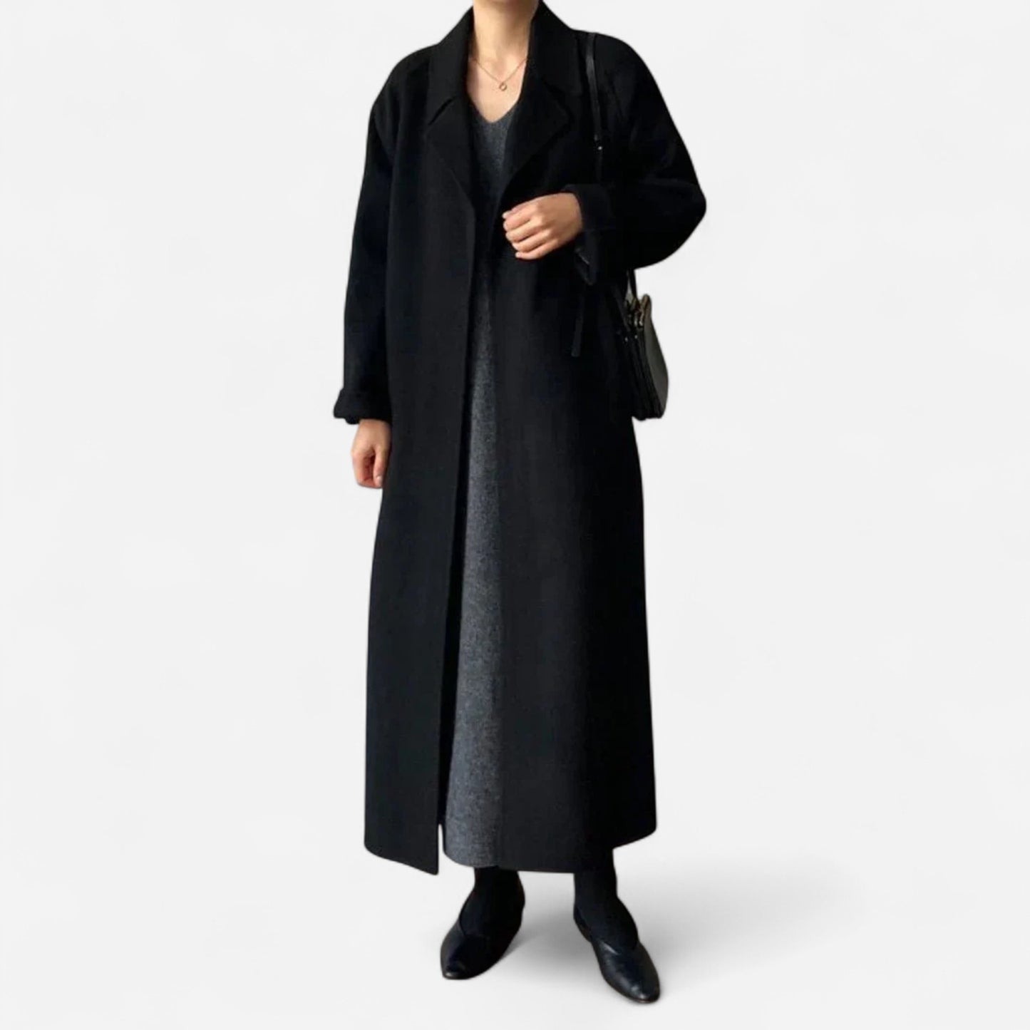 Manteau Longline en Laine pour Femme - Design Ceinturé Minimaliste