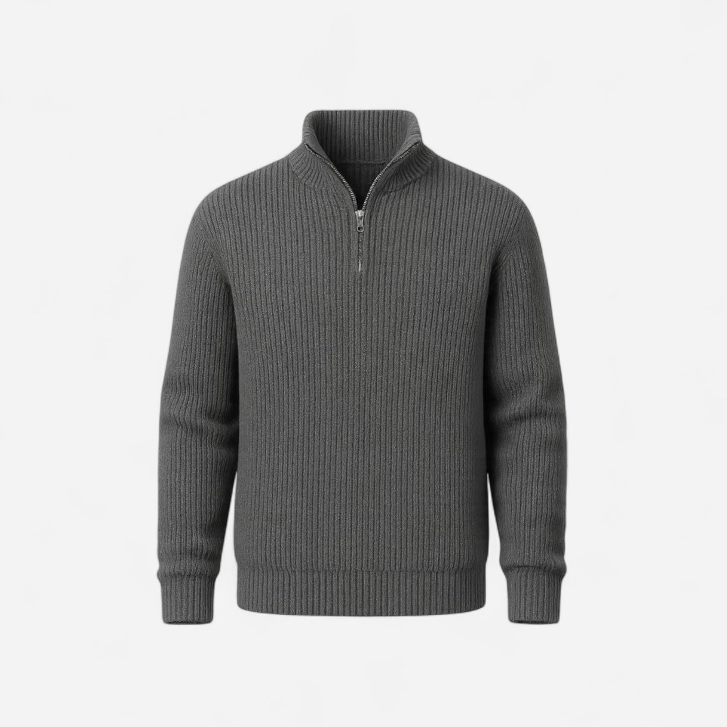 Pull en laine classique à col zippé - Élégance et confort