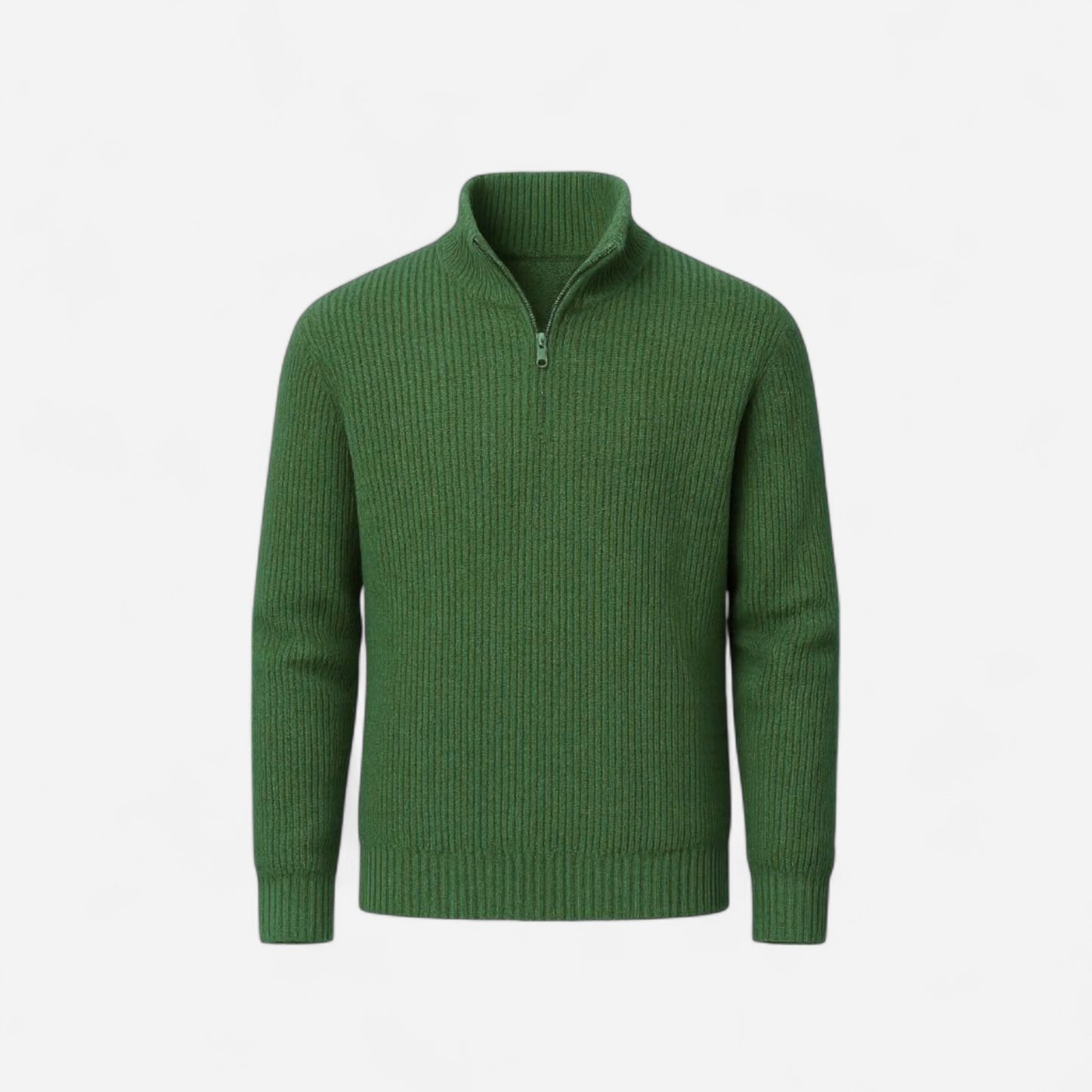 Pull en laine classique à col zippé - Élégance et confort