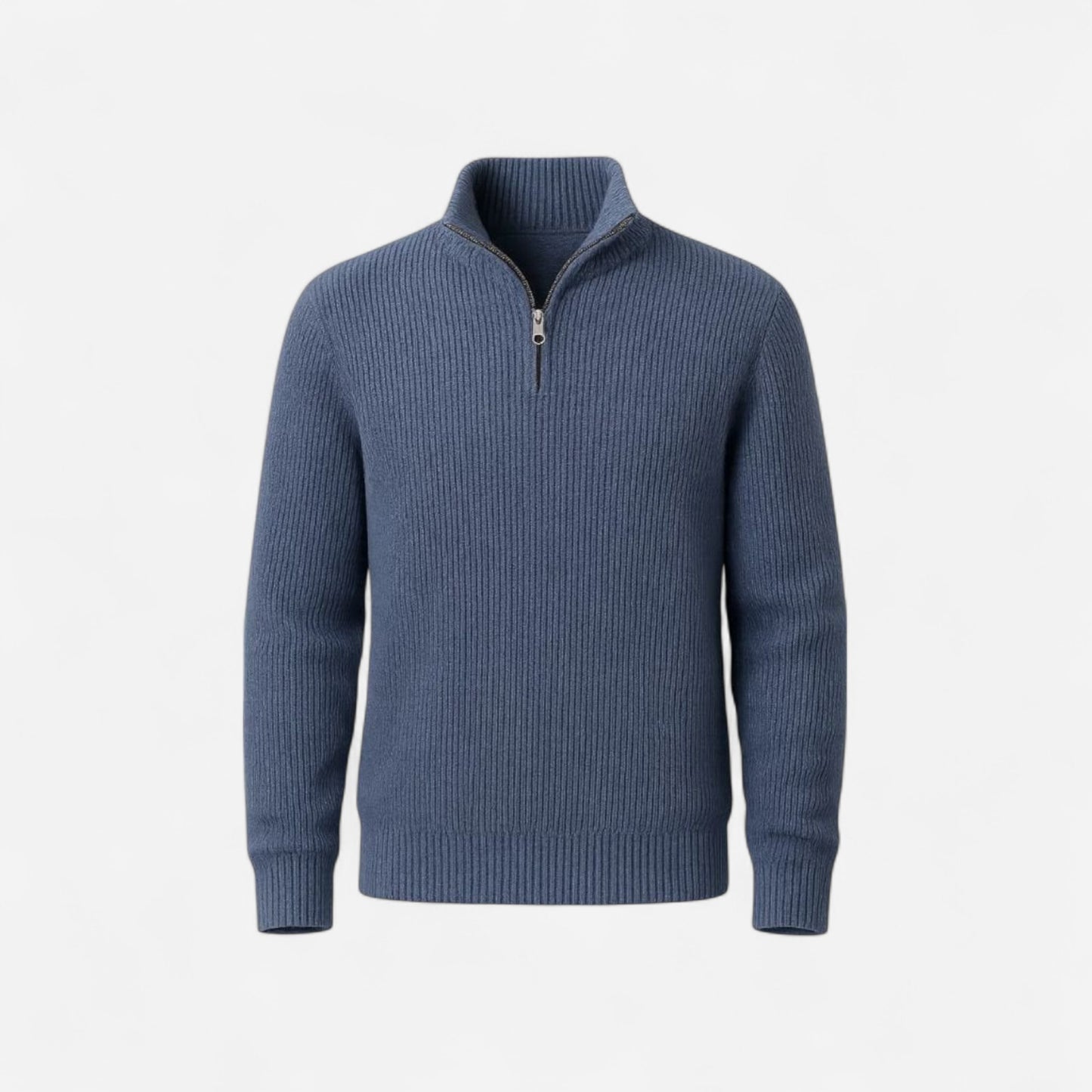 Pull en laine classique à col zippé - Élégance et confort