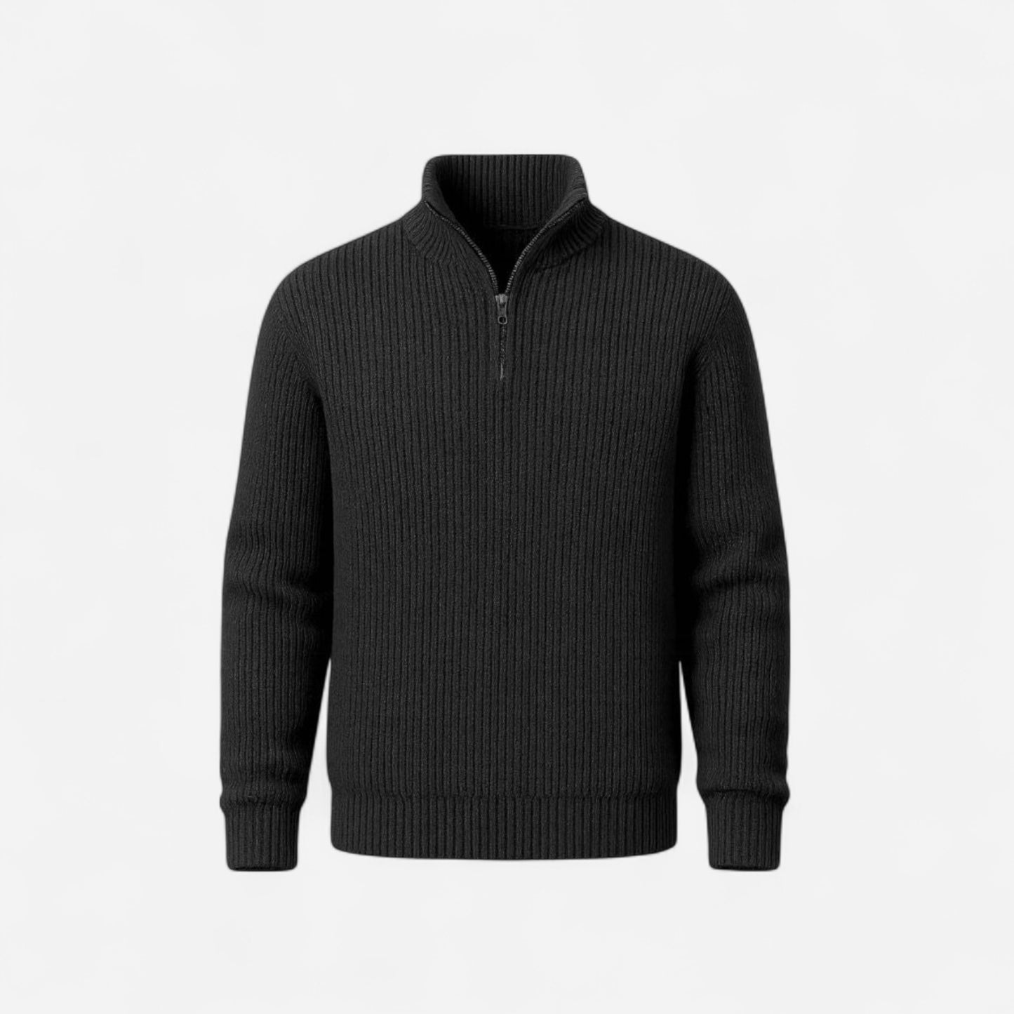 Pull en laine classique à col zippé - Élégance et confort