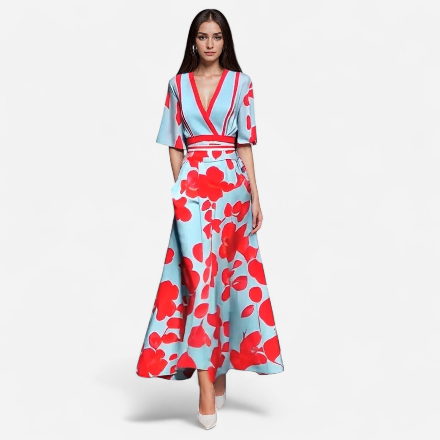 Robe Maxi Florale - Imprimé Éclatant, Tissu Léger et Élégant