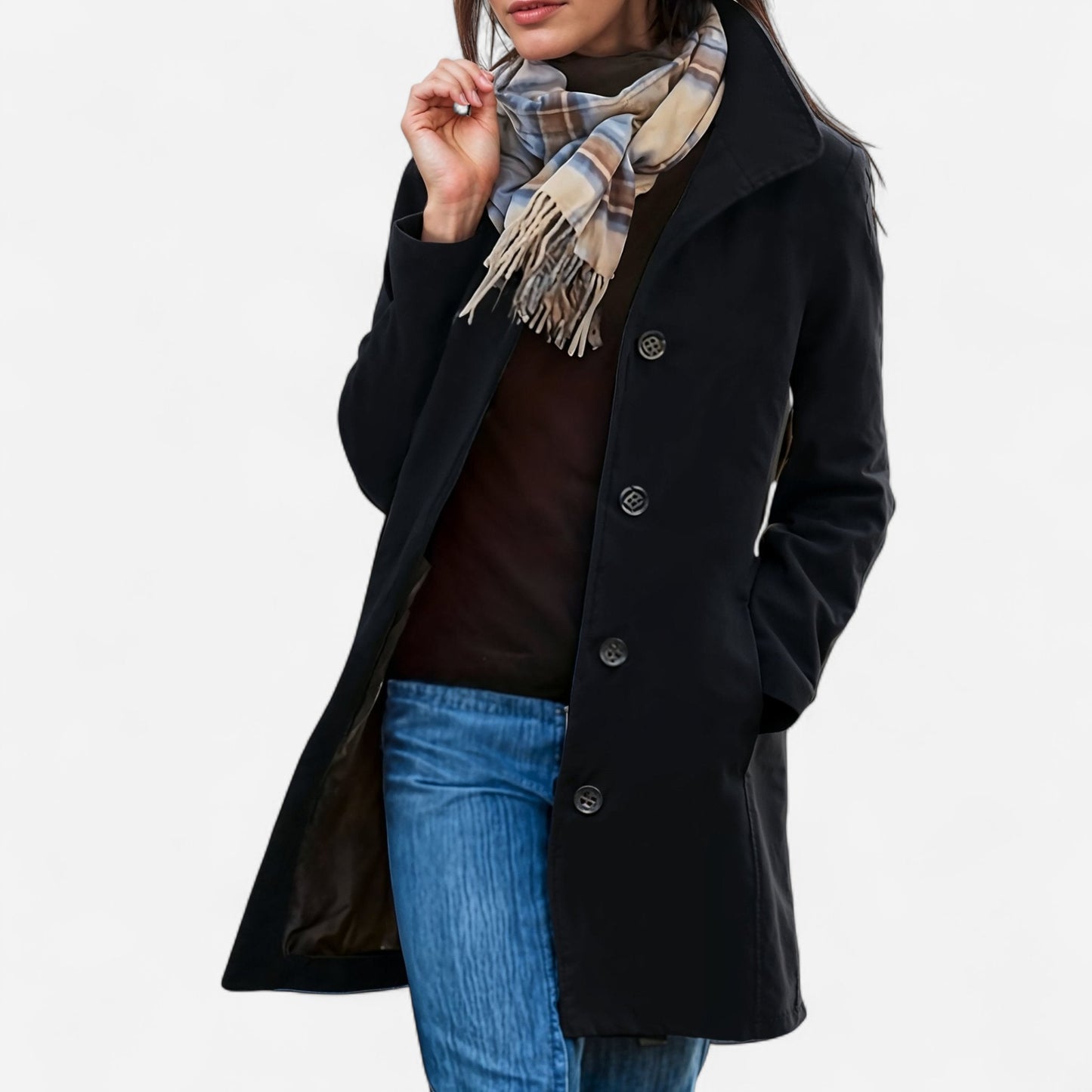 Manteau en Laine Classique - Coupe Ajustée, Style Intemporel