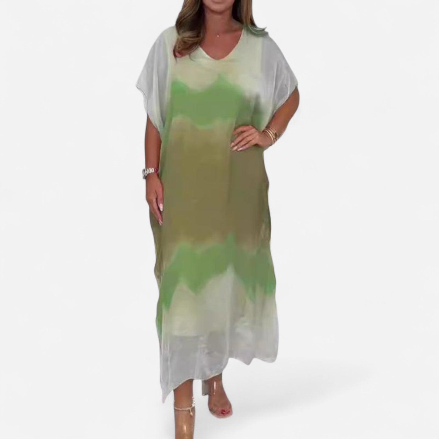 Magalie - Robe en mousseline Dip Dye élégante pour femmes