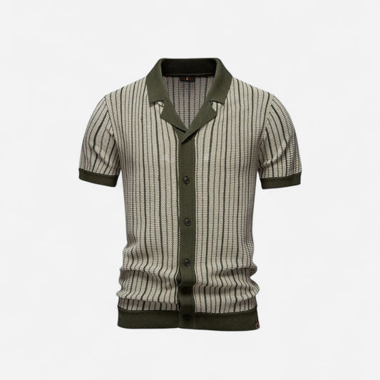 Polo en Tricot Rayé - Élégance et Confort Inégalés