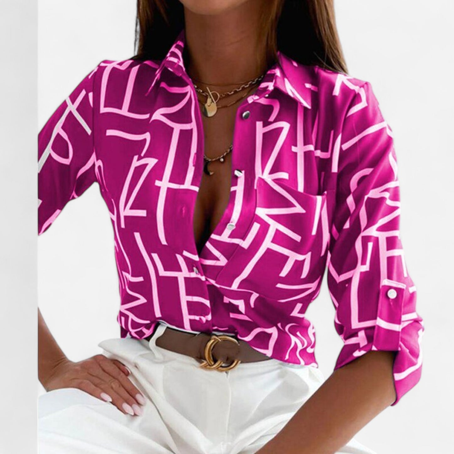 Elisa - Blouse Classique à Col, Élégance et Confort au Quotidien