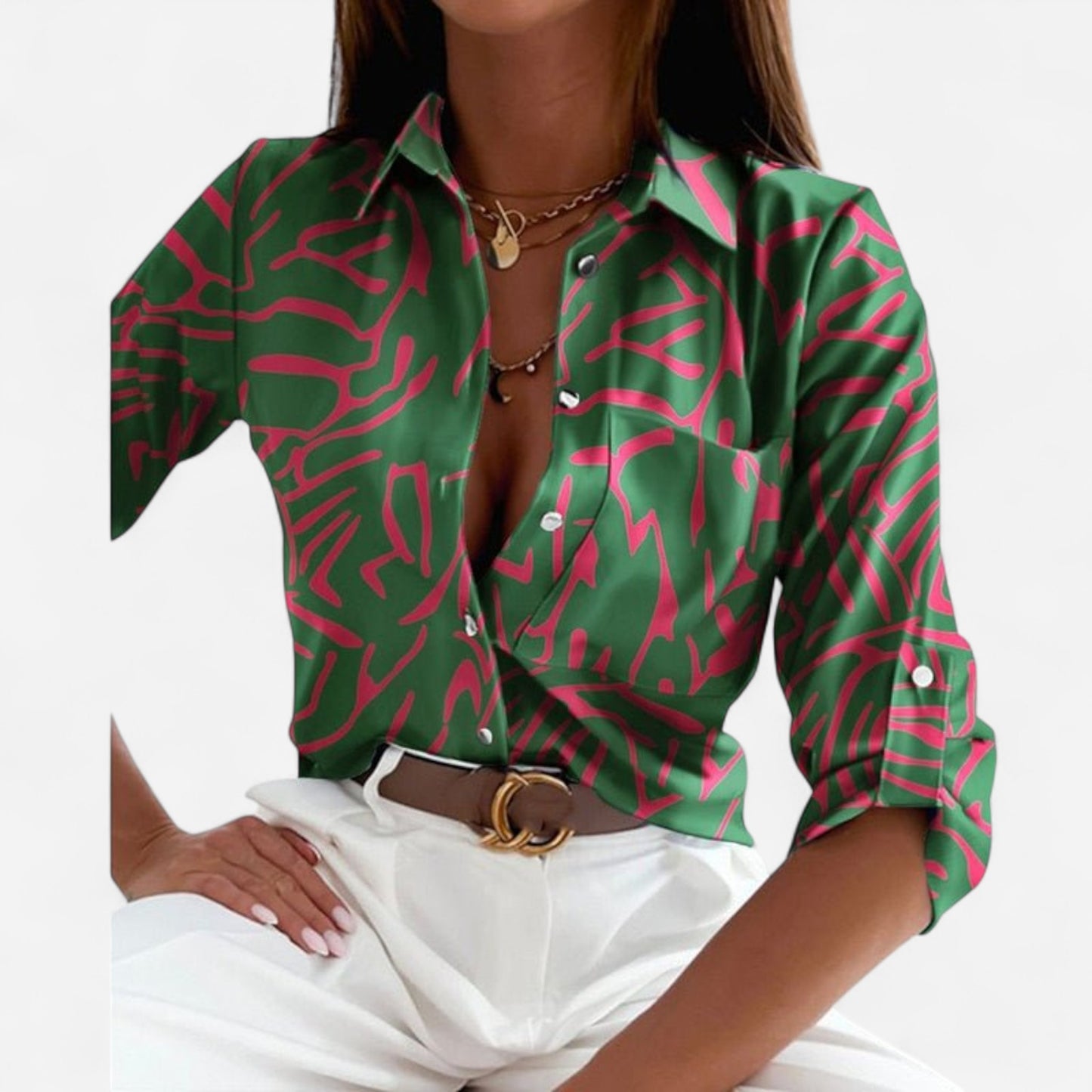 Elisa - Blouse Classique à Col, Élégance et Confort au Quotidien