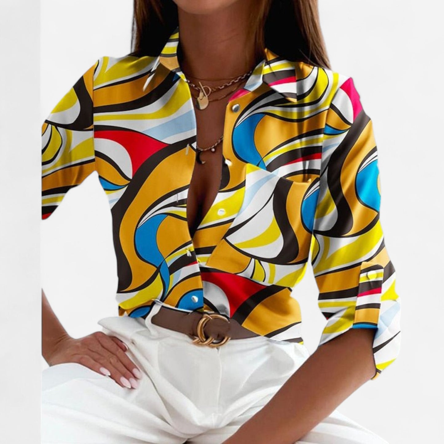 Elisa - Blouse Classique à Col, Élégance et Confort au Quotidien