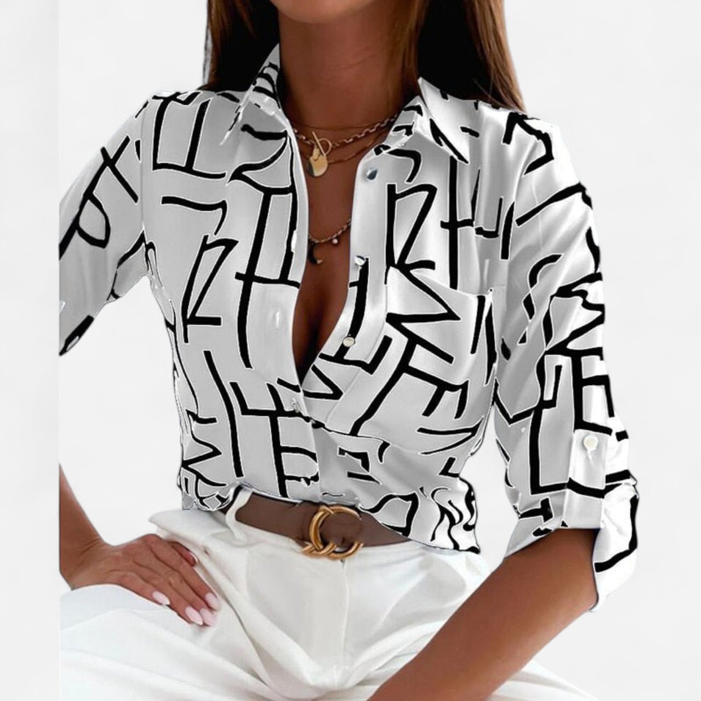 Elisa - Blouse Classique à Col, Élégance et Confort au Quotidien