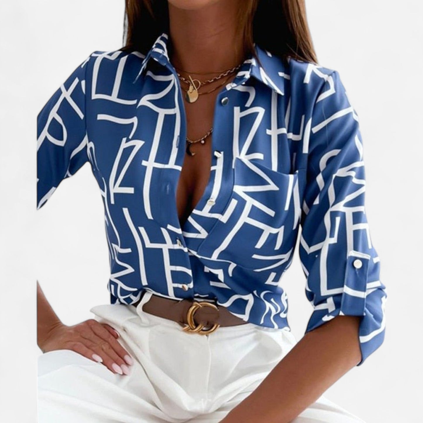 Elisa - Blouse Classique à Col, Élégance et Confort au Quotidien