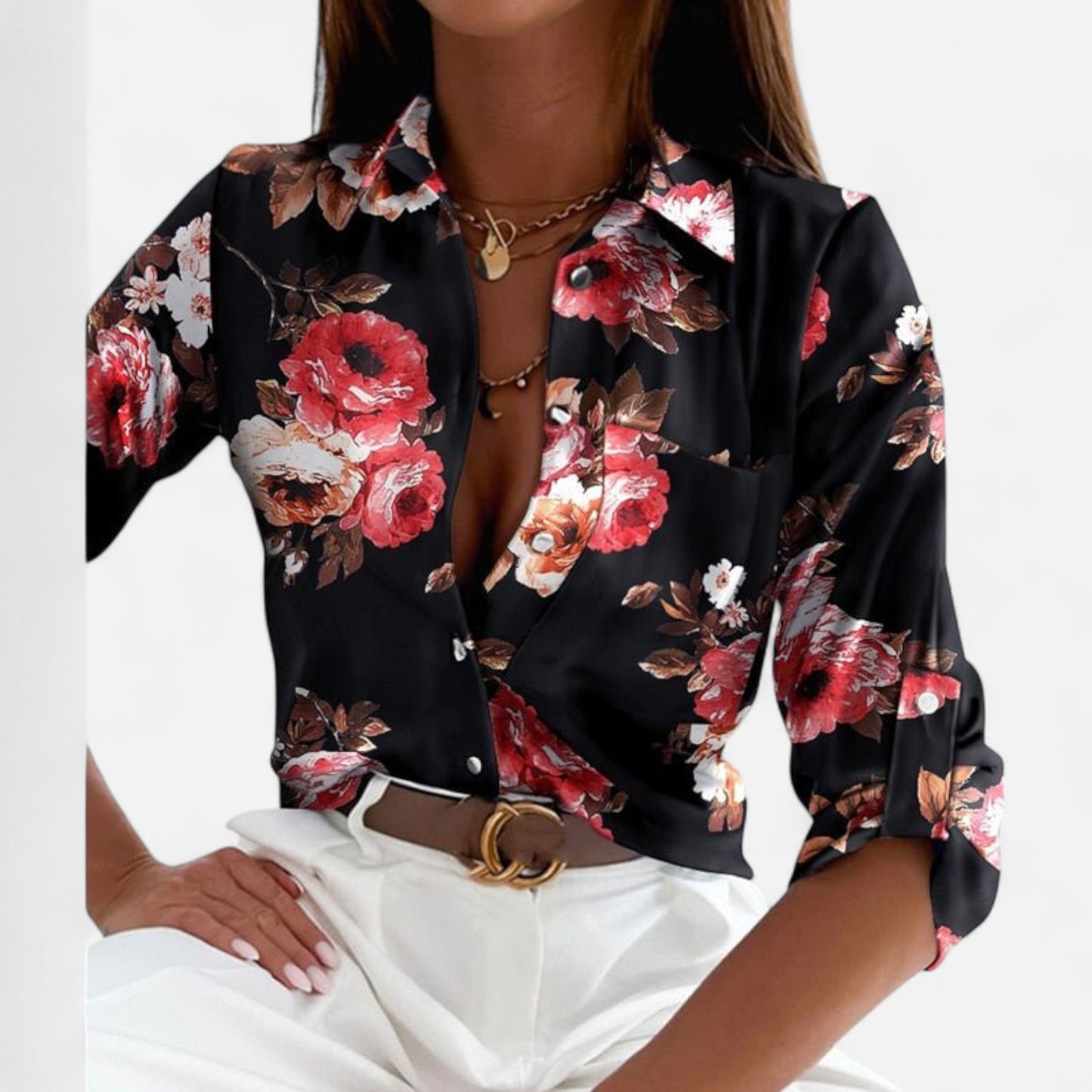 Elisa - Blouse Classique à Col, Élégance et Confort au Quotidien