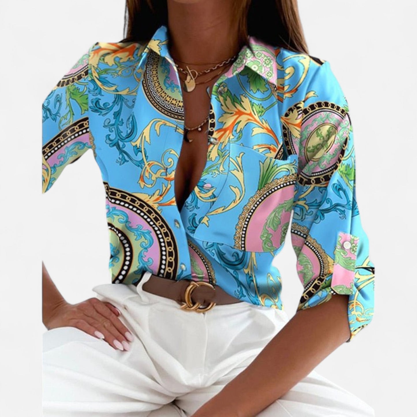 Elisa - Blouse Classique à Col, Élégance et Confort au Quotidien
