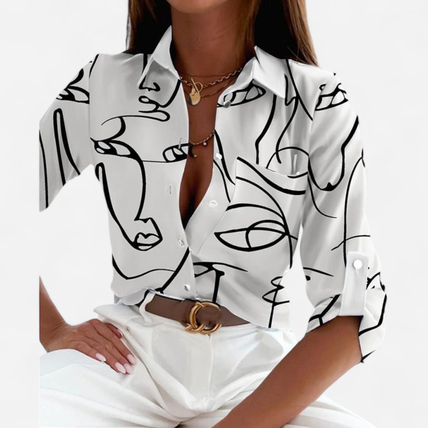 Elisa - Blouse Classique à Col, Élégance et Confort au Quotidien