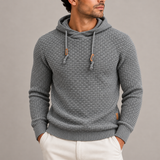 Hoodie en Tricot Texturé pour Homme avec Cordon et Poignets Côtelés