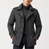 Manteau d'Hiver pour Homme avec Col Haut, Fermeture Éclair et Boutons