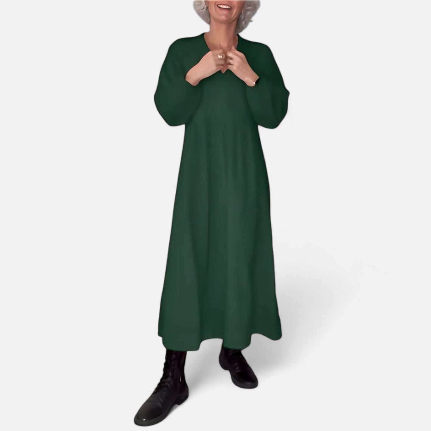 Amanda - Robe longue amincissante à décolleté en V élégante
