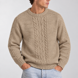 Pull en maille torsadée pour homme - Sweat chaud d'hiver