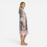 Robe courte florale pour femme, manches longues, décontractée, style boho