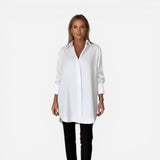Chemise en coton surdimensionnée pour femmes avec col classique