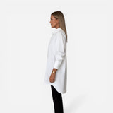 Chemise en coton surdimensionnée pour femmes avec col classique