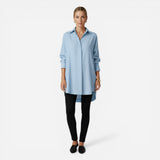 Chemise en coton surdimensionnée pour femmes avec col classique