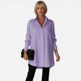 Chemise en coton surdimensionnée pour femmes avec col classique