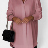 Chemise en coton surdimensionnée pour femmes avec col classique