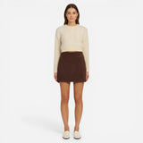 Pull court en tricot pour femmes avec tresses & jupe mini taille haute