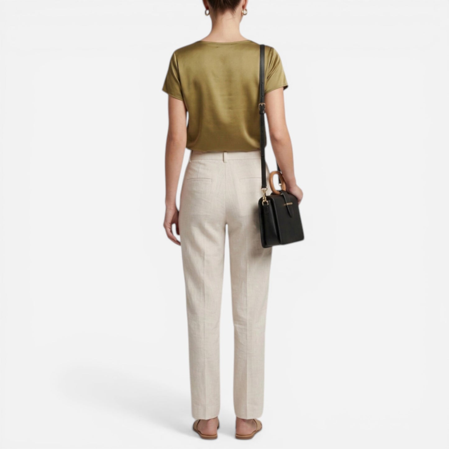 Blouse Élégante Femme à Encolure Drapée - Top Casual Chic