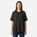 Blouse en Coton Oversize Femme à Manches Courtes, Décontractée et Légère avec Boutons