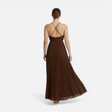 Robe Maxi Été Femme Dos Nu Plissée à Col Halter Aurelia