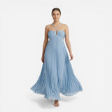Robe Maxi Été Femme Dos Nu Plissée à Col Halter Aurelia
