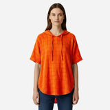 Blouse en Coton Oversize Femme à Manches Courtes, Décontractée et Légère avec Boutons