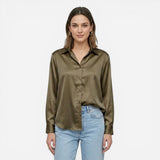 Blouse en satin moderne à manches longues pour femmes élégantes