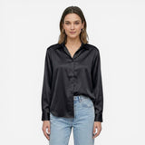 Blouse en satin moderne à manches longues pour femmes élégantes