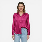 Blouse en satin moderne à manches longues pour femmes élégantes
