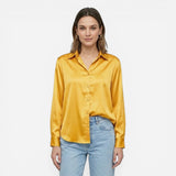 Blouse en satin moderne à manches longues pour femmes élégantes