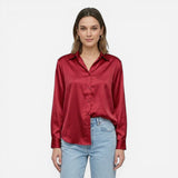 Blouse en satin moderne à manches longues pour femmes élégantes