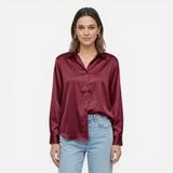 Blouse en satin moderne à manches longues pour femmes élégantes