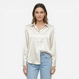 Blouse en satin moderne à manches longues pour femmes élégantes