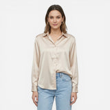 Blouse en satin moderne à manches longues pour femmes élégantes