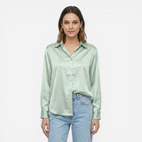 Blouse en satin moderne à manches longues pour femmes élégantes
