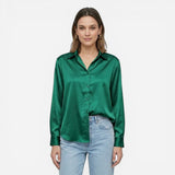 Blouse en satin moderne à manches longues pour femmes élégantes