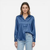 Blouse en satin moderne à manches longues pour femmes élégantes