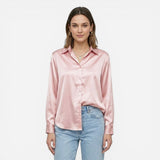 Blouse en satin moderne à manches longues pour femmes élégantes