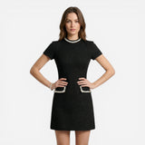 Robe Mini Femme Bronwen avec Détails en Perles et Poches