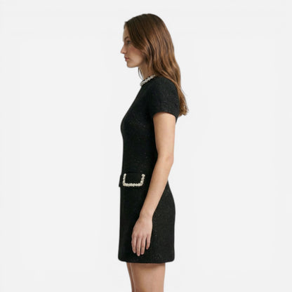 Robe Mini Femme Bronwen avec Détails en Perles et Poches