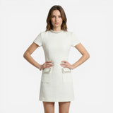 Robe Mini Femme Bronwen avec Détails en Perles et Poches