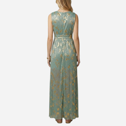 Robe Longue Élégante Femme Sans Manches V-Cou pour Cérémonie