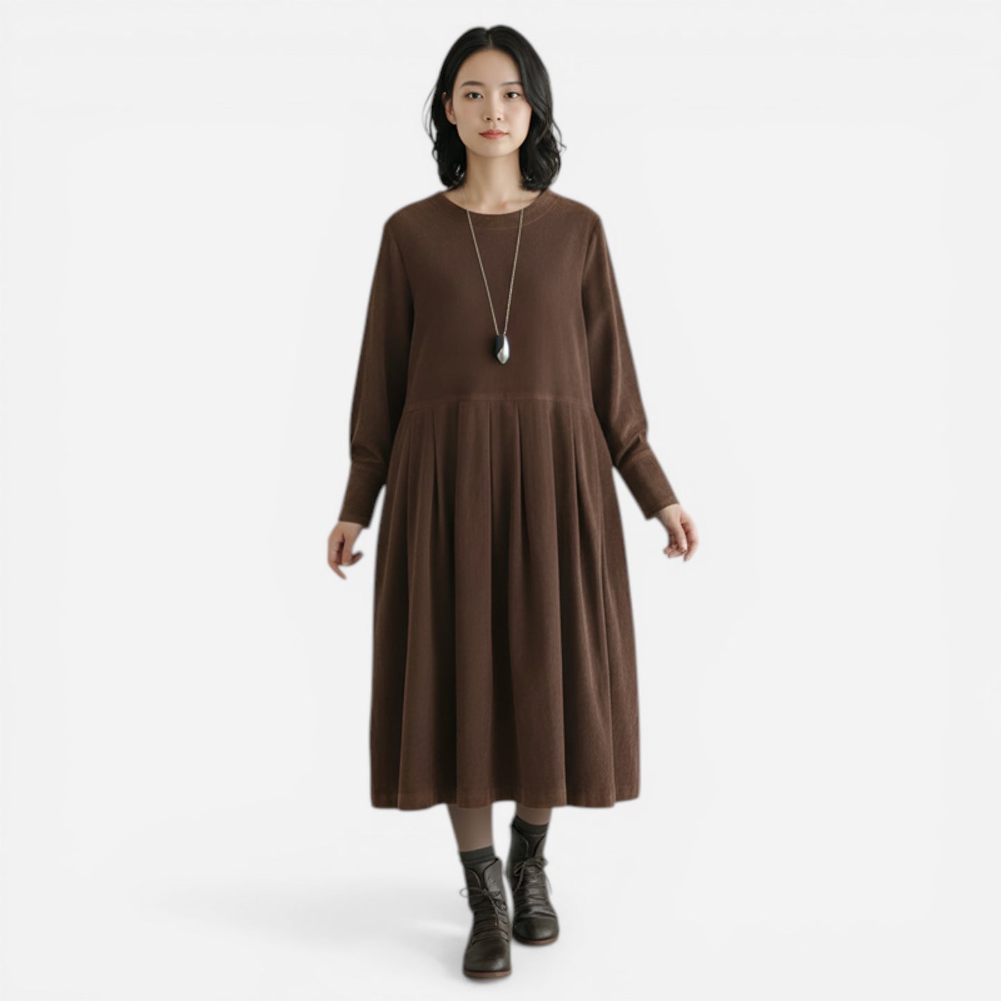 Robe Midi Élégante en Coton pour Femme - Casual Chic Valerio
